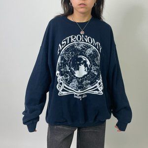 ADORABLE URBAN OUTFITTERS NAVY ASTRONOMY CREWNECK SWEATSHIRT